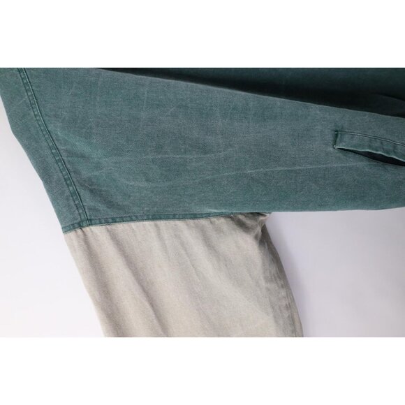 Vintage 90s Streetwear Mens XL Faded Color Block Denim Varsity Jacket Bomber USA - Picture 5 of 14